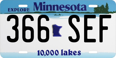MN license plate 366SEF
