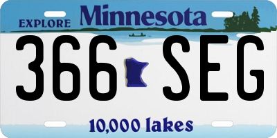 MN license plate 366SEG