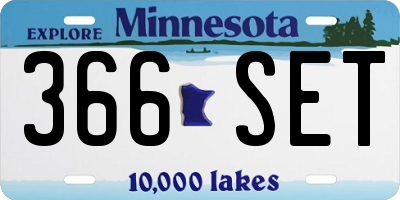 MN license plate 366SET