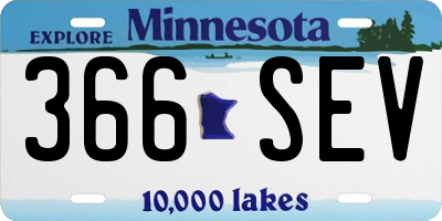 MN license plate 366SEV