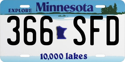 MN license plate 366SFD