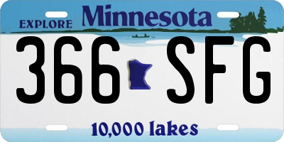 MN license plate 366SFG