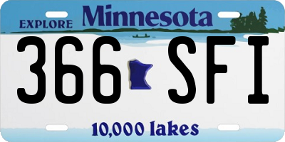MN license plate 366SFI