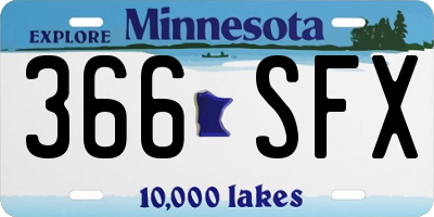 MN license plate 366SFX