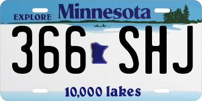 MN license plate 366SHJ