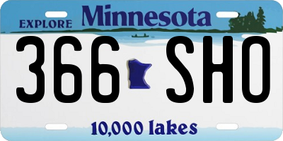 MN license plate 366SHO