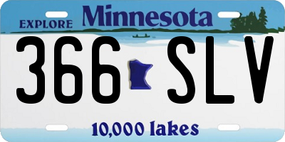 MN license plate 366SLV