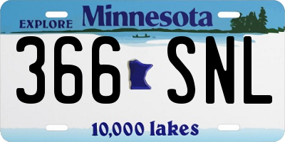 MN license plate 366SNL