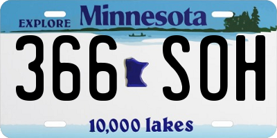 MN license plate 366SOH