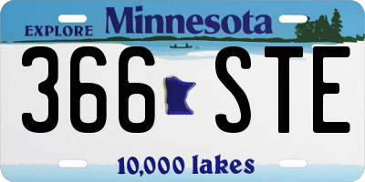 MN license plate 366STE