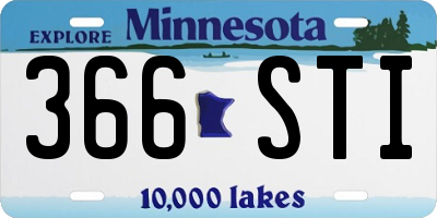 MN license plate 366STI
