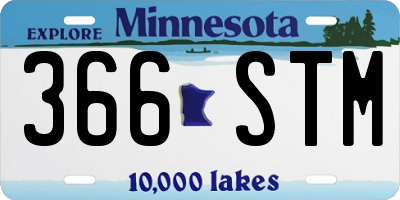 MN license plate 366STM