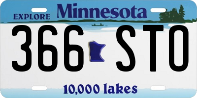 MN license plate 366STO
