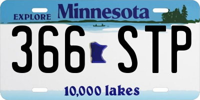 MN license plate 366STP