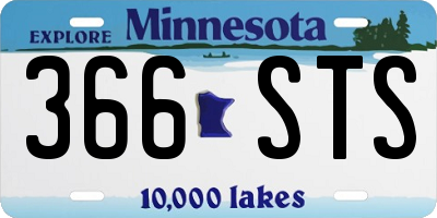 MN license plate 366STS