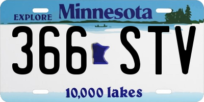 MN license plate 366STV