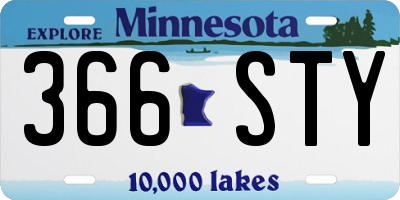 MN license plate 366STY