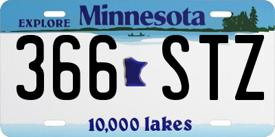 MN license plate 366STZ