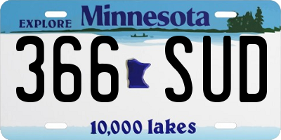 MN license plate 366SUD