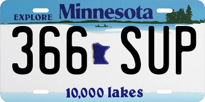 MN license plate 366SUP