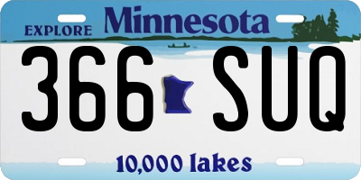 MN license plate 366SUQ