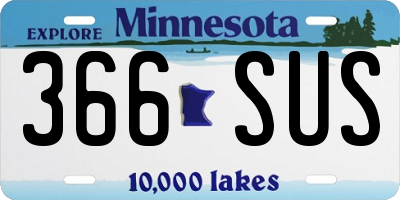 MN license plate 366SUS