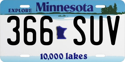 MN license plate 366SUV