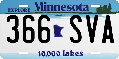 MN license plate 366SVA