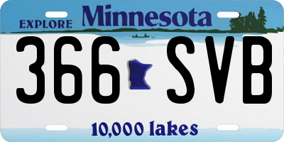 MN license plate 366SVB