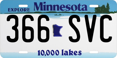 MN license plate 366SVC