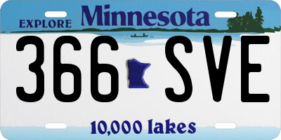 MN license plate 366SVE