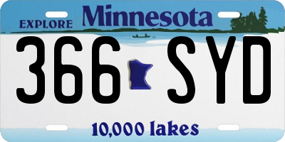 MN license plate 366SYD