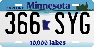 MN license plate 366SYG