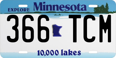 MN license plate 366TCM
