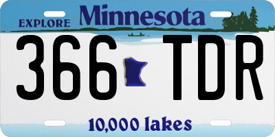 MN license plate 366TDR