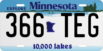 MN license plate 366TEG