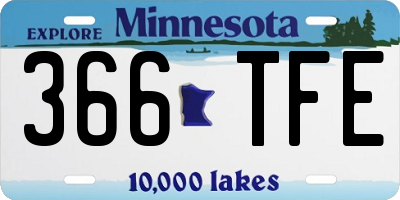 MN license plate 366TFE