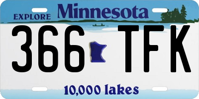 MN license plate 366TFK