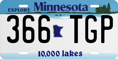 MN license plate 366TGP