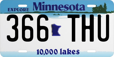 MN license plate 366THU
