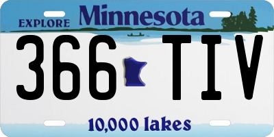 MN license plate 366TIV