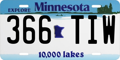 MN license plate 366TIW