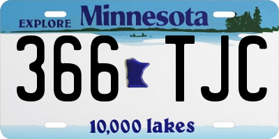 MN license plate 366TJC