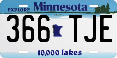 MN license plate 366TJE