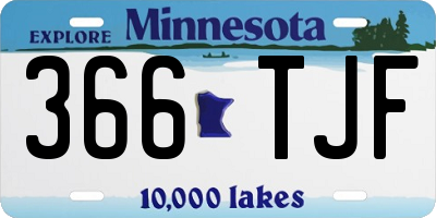 MN license plate 366TJF