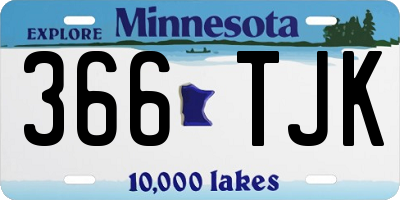 MN license plate 366TJK