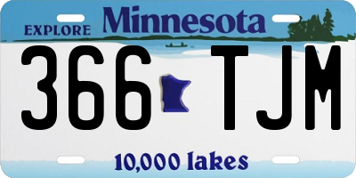 MN license plate 366TJM