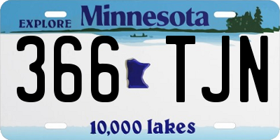 MN license plate 366TJN