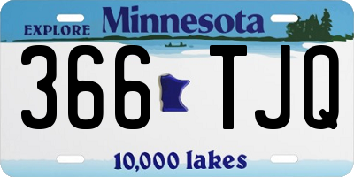 MN license plate 366TJQ