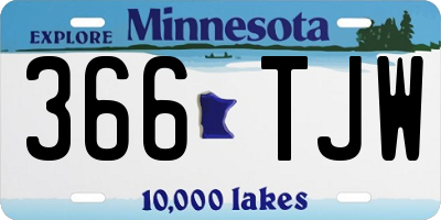 MN license plate 366TJW